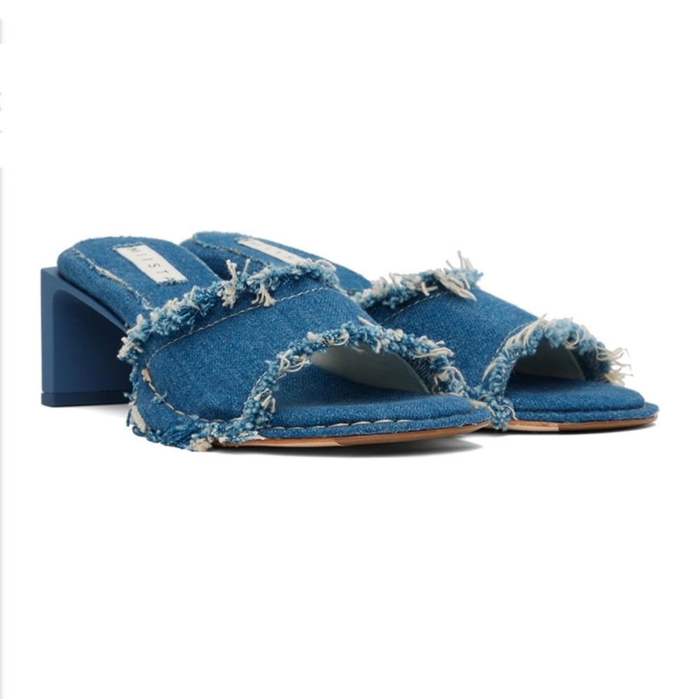 MIISTA | Blue Marguerite Heeled Sandals | Size 10